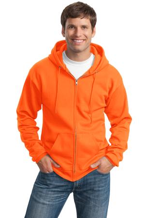 Port and Company PC90ZH Ultimate Full Zip Hooded Sweatshirt Safety Orange