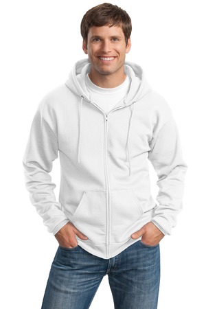 Port and Company PC90ZH Ultimate Full Zip Hooded Sweatshirt White