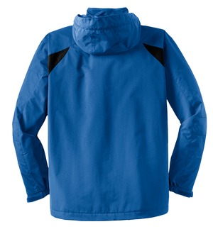 Port Authority J304 All-Season Jacket Snorkel Blue/Black Back Flat