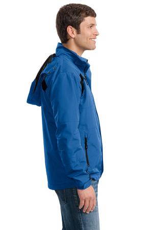 Port Authority J304 All-Season Jacket Snorkel Blue/Black Side