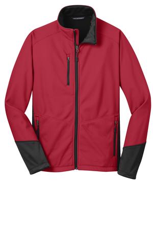 Port Authority J319 Vertical Soft Shell Jacket Rich Red/Black Flat