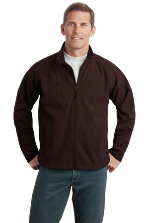 Port Authority J705 Textured Soft Shell Jacket Cafe Brown