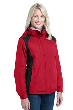 Port Authority L315 Ladies Barrier Jacket Rich Red/Black Angle
