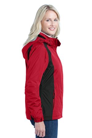Port Authority L315 Ladies Barrier Jacket Rich Red/Black Side