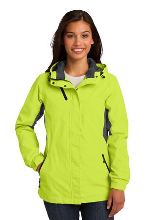 Port Authority L322 Ladies Cascade Waterproof Jacket Charge Green/Magnetic Grey