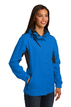 Port Authority L322 Ladies Cascade Waterproof Jacket Imperial Blue/Black Angle