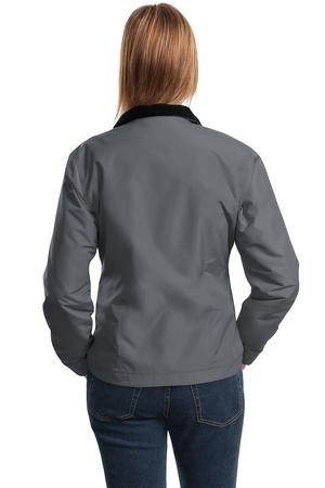 Port Authority L354 Ladies Challenger Jacket Steel Grey True Black Back