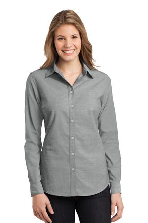 Port Authority L653 Ladies Chambray Shirt Charcoal Grey