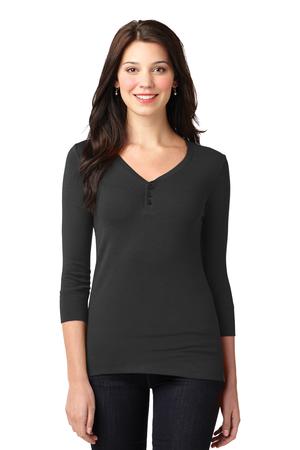 Port Authority Ladies Concept Stretch 3/4-Sleeve Scoop Henley Style LM1007 1