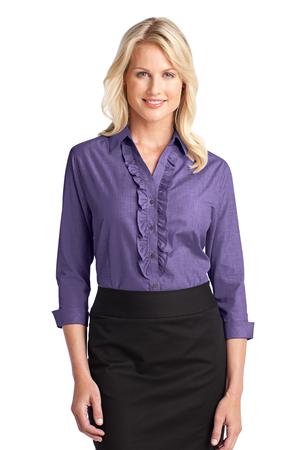 Port Authority Ladies Crosshatch Ruffle Easy Care Shirt Style L644 3