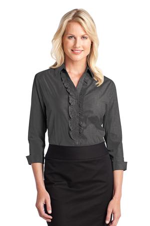Port Authority Ladies Crosshatch Ruffle Easy Care Shirt Style L644 5