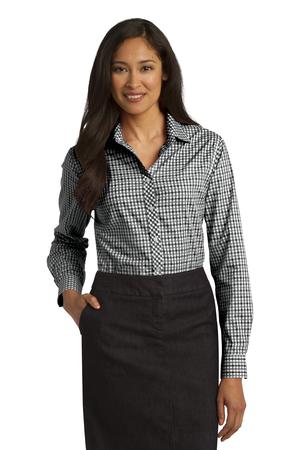 Port Authority Ladies Long Sleeve Gingham Easy Care Shirt Style L654 1