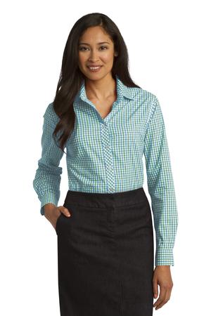 Port Authority Ladies Long Sleeve Gingham Easy Care Shirt Style L654 3