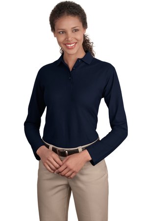 Port Authority Ladies Long Sleeve Silk Touch Polo Style L500LS 4