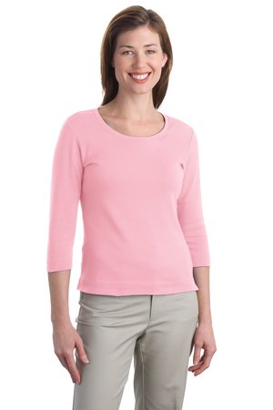 Port Authority Ladies Modern Stretch Cotton 3/4-Sleeve Scoop Neck Shirt Style L517 4