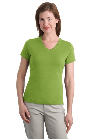 Port Authority Ladies Modern Stretch Cotton V-Neck Shirt Style L516V 2