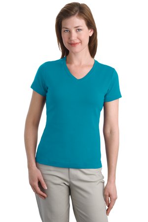 Port Authority Ladies Modern Stretch Cotton V-Neck Shirt Style L516V 3