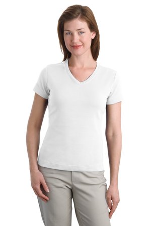 Port Authority Ladies Modern Stretch Cotton V-Neck Shirt Style L516V 6