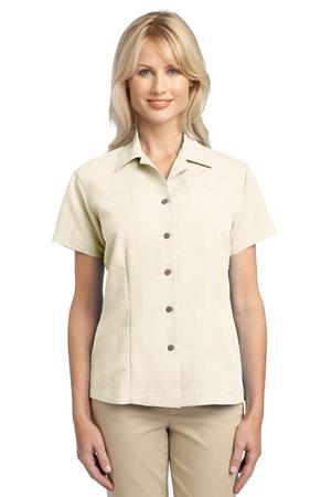 Port Authority Ladies Patterned Easy Care Camp Shirt Style L536 2
