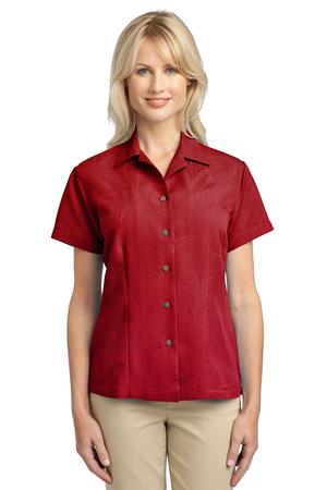 Port Authority Ladies Patterned Easy Care Camp Shirt Style L536 3