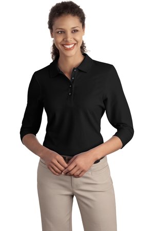 Port Authority Ladies Silk Touch 3/4-Sleeve Polo Style L562 1