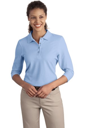Port Authority Ladies Silk Touch 3/4-Sleeve Polo Style L562 2