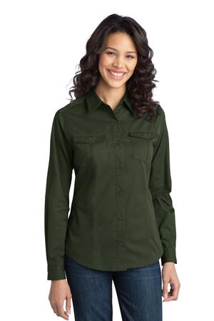 Port Authority Ladies Stain-Resistant Roll Sleeve Twill Shirt Style L649