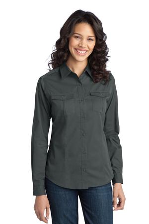 Port Authority Ladies Stain-Resistant Roll Sleeve Twill Shirt Style L649 3