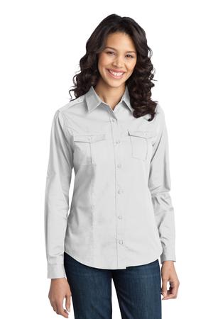Port Authority Ladies Stain-Resistant Roll Sleeve Twill Shirt Style L649 6