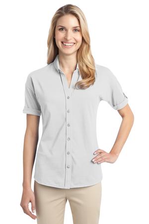 Port Authority Ladies Stretch Pique Button-Front Shirt Style L556 5