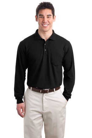 Port Authority Tall Silk Touch Long Sleeve Polo with Pocket Style TLK500LSP 1