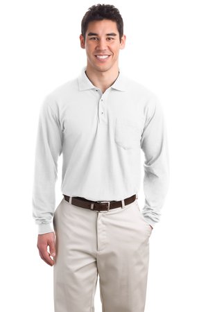 Port Authority Tall Silk Touch Long Sleeve Polo with Pocket Style TLK500LSP