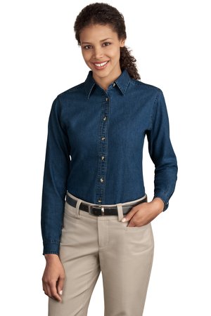 Port & Company – Ladies Long Sleeve Value Denim Shirt Style LSP10 2