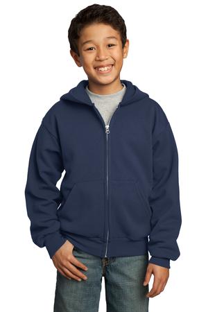 Port & Company - Youth Full-Zip Hooded Sweatshirt Style PC90YZH