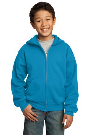Port & Company - Youth Full-Zip Hooded Sweatshirt Style PC90YZH