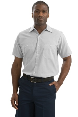 Red Kap Long Size  Short Sleeve Striped Industrial Work Shirt Style CS20LONG 3