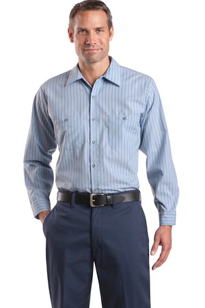 Red Kap – Long Sleeve Striped Industrial Work Shirt Style CS10 4