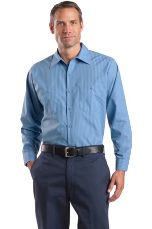 Red Kap – Long Sleeve Striped Industrial Work Shirt Style CS10 5