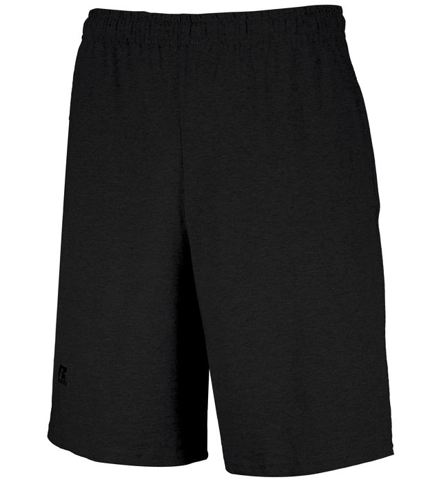 Russel Athletic Cotton Polyester Side Seam Pockets Comfort Shorts Black