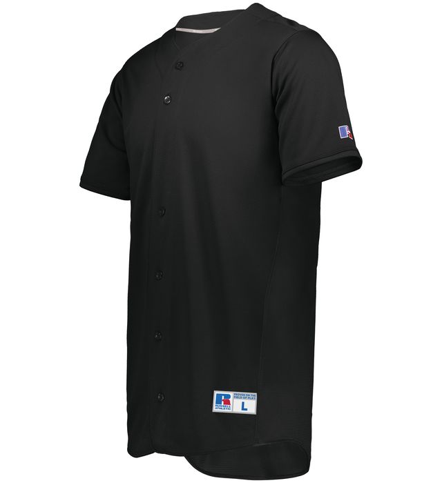 Russel Youth Wicking Polyester Athletic Full Button Homerun Jersey 235JMB Black