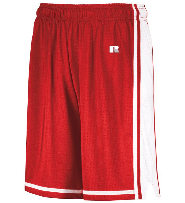 Russell 8-Inch Inseam Legacy Basketball Shorts Polyester 4B2VTM True Red/White