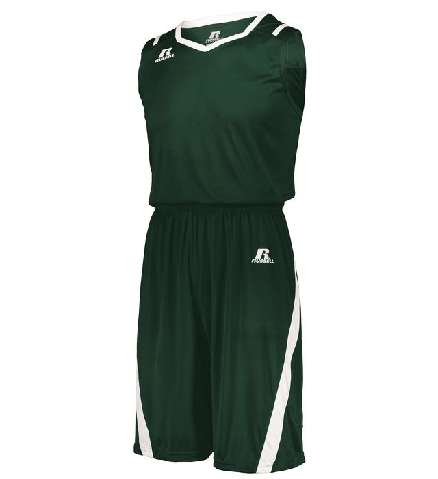 russell-9-inch-inseam-athletic-cut-shorts-dark green-white