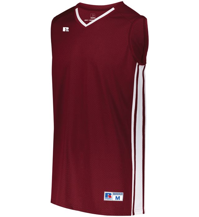 Russell Legacy Basketball Jersey V-Neck Collar Polyester 4B1VTM Cardinal/White