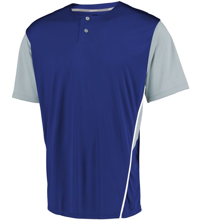 russell-performance-two-button-color-block-jersey-royal-baseball grey