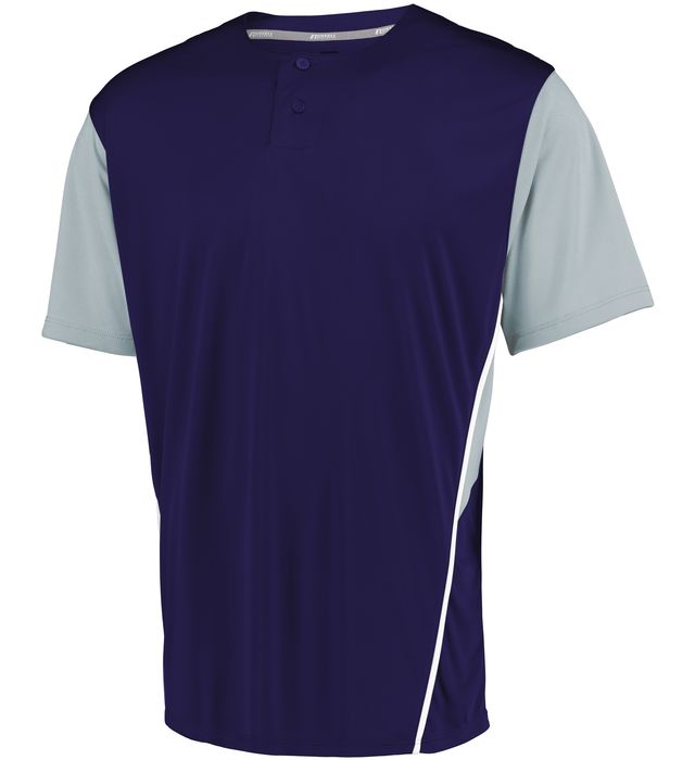 russell-youth-two-button-placket-jersey-purple-baseball grey