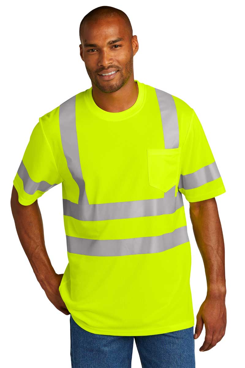 Safety Yellow ANSI Class 3 Mesh Short Sleeve Hi-Vis T-Shirt