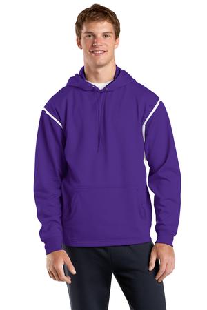 Sport-Tek F246 Tech Fleece Hooded Sweatshirt Purple/White