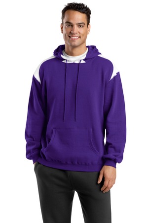 Sport-Tek F264 Pullover Hooded Sweatshirt with Contrast Color Purple