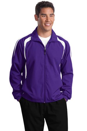 Sport-Tek TJST60 Tall Colorblock Raglan Jacket Purple/White