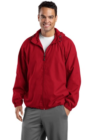 Sport-Tek JST73 Hooded Raglan Jacket True Red